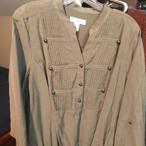 Women’s Green Blouse with army inspired design